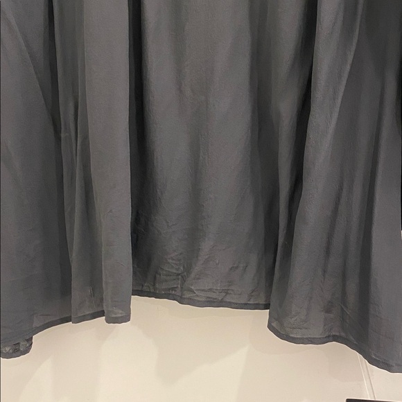 Eileen Fisher Black Silk Two Tone Button Down Tunic Mandarin Collar Size Medium - Picture 12 of 12